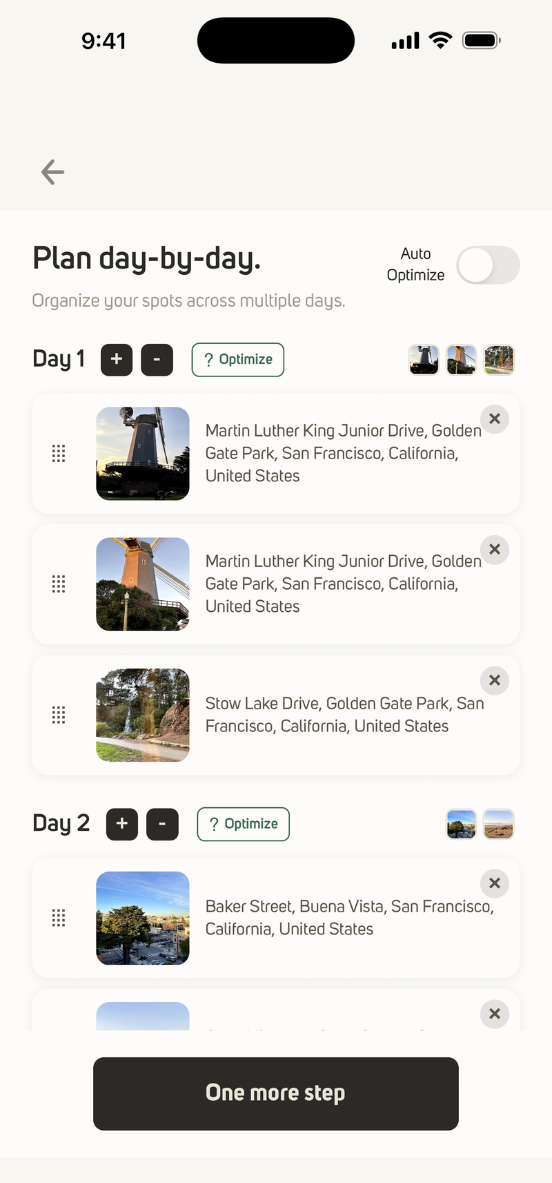 A day-by-day trip itinerary